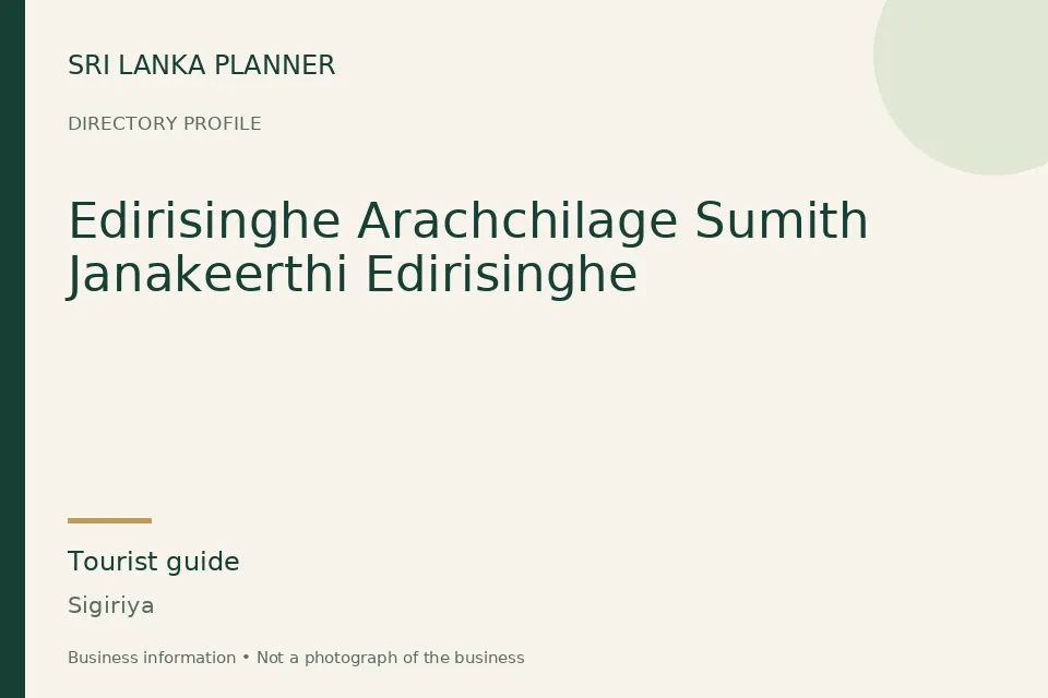Directory cover for Edirisinghe Arachchilage Sumith Janakeerthi Edirisinghe in Sigiriya, Sri Lanka