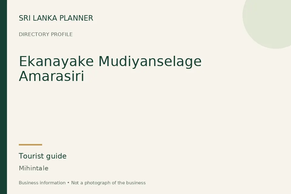 Directory cover for Ekanayake Mudiyanselage Amarasiri in Mihintale, Sri Lanka