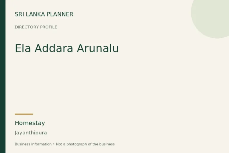 Directory cover for Ela Addara Arunalu in Jayanthipura, Sri Lanka