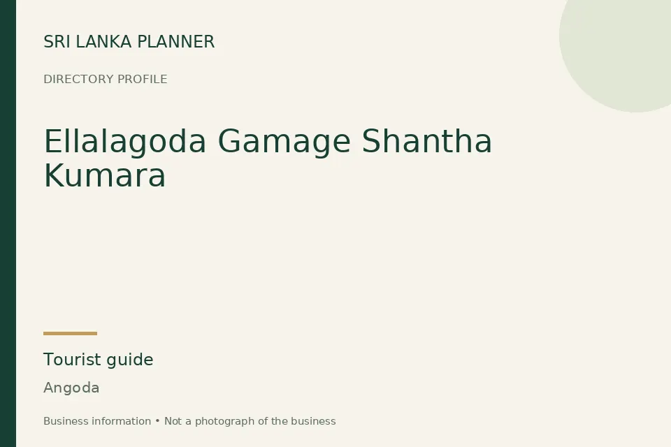 Directory cover for Ellalagoda Gamage Shantha Kumara in Angoda, Sri Lanka