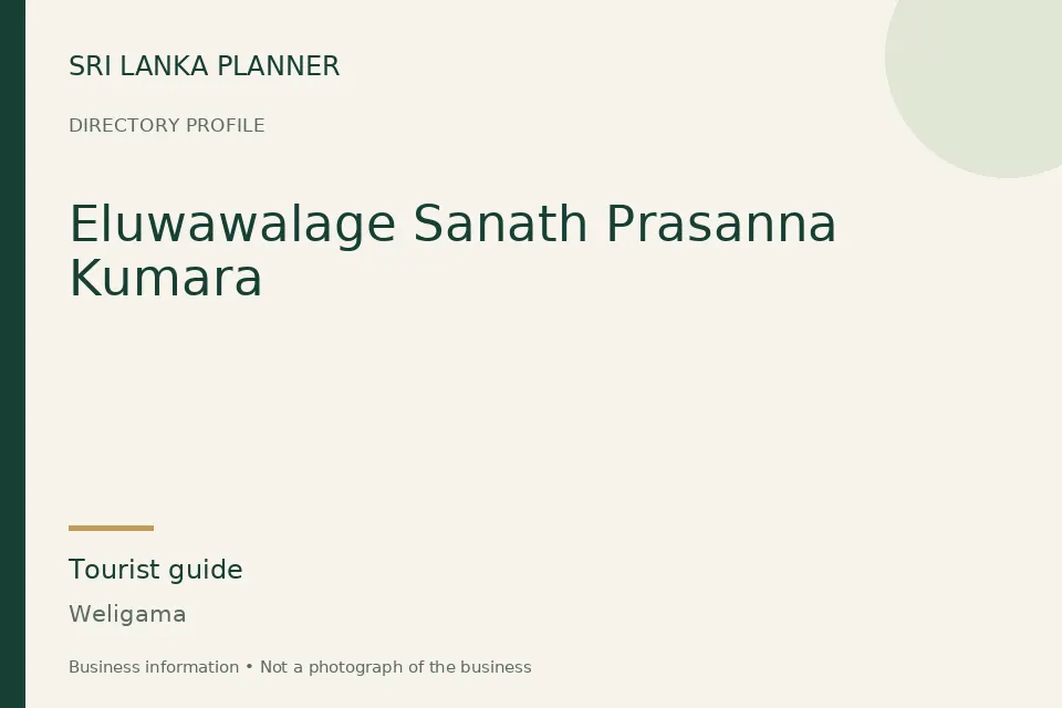 Directory cover for Eluwawalage Sanath Prasanna Kumara in Weligama, Sri Lanka
