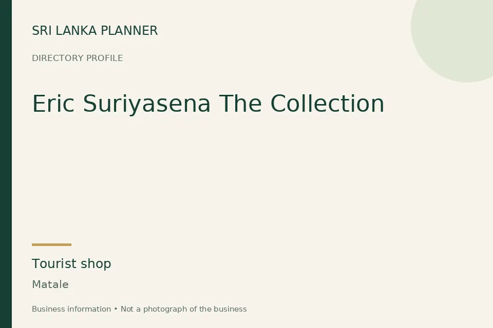 Directory cover for Eric Suriyasena The Collection in Matale, Sri Lanka