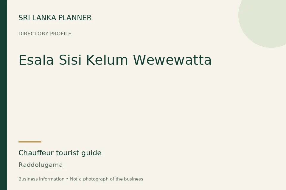 Directory cover for Esala Sisi Kelum Wewewatta in Raddolugama, Sri Lanka