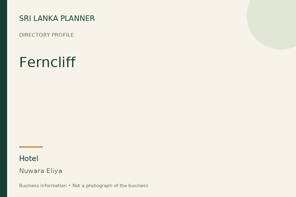 Directory cover for Ferncliff in Nuwara Eliya, Sri Lanka