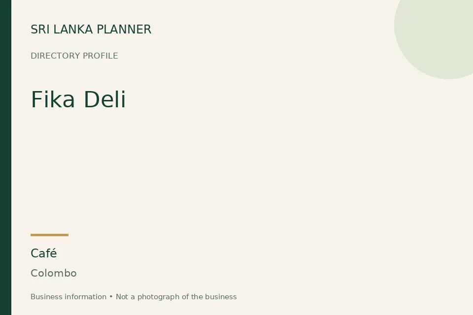 Directory cover for Fika Deli in Colombo, Sri Lanka