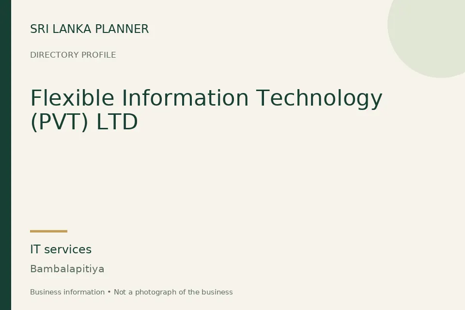 Directory cover for Flexible Information Technology (PVT) LTD in Bambalapitiya, Sri Lanka