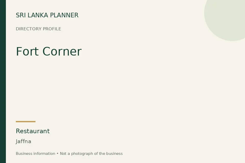 Directory cover for Fort Corner in Jaffna, Sri Lanka