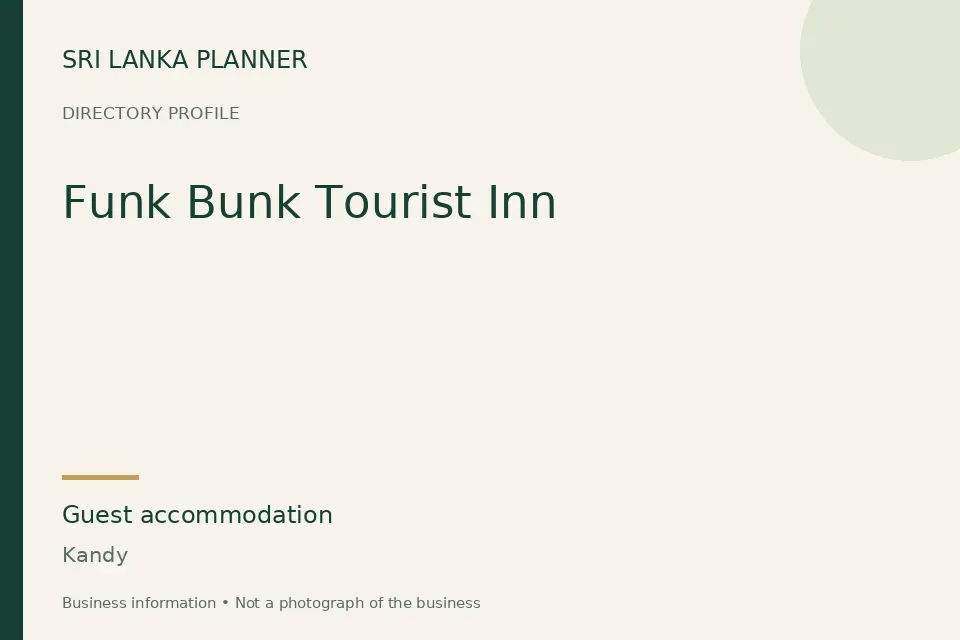 Directory cover for Funk Bunk Tourist Inn in Kandy, Sri Lanka