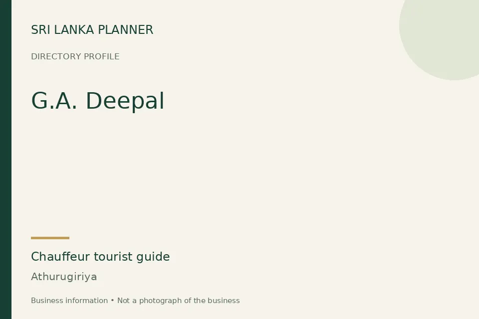 Directory cover for G.A. Deepal in Athurugiriya, Sri Lanka