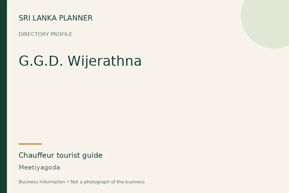 Directory cover for G.G.D. Wijerathna in Meetiyagoda, Sri Lanka