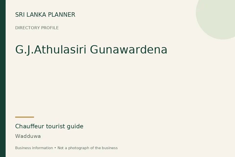 Directory cover for G.J.Athulasiri Gunawardena in Wadduwa, Sri Lanka