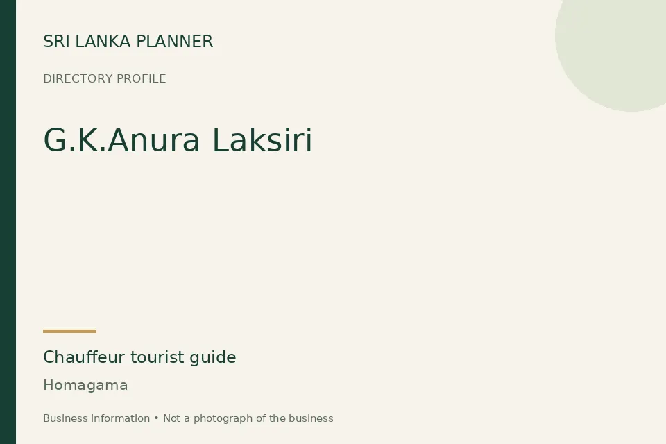 Directory cover for G.K.Anura Laksiri in Homagama, Sri Lanka