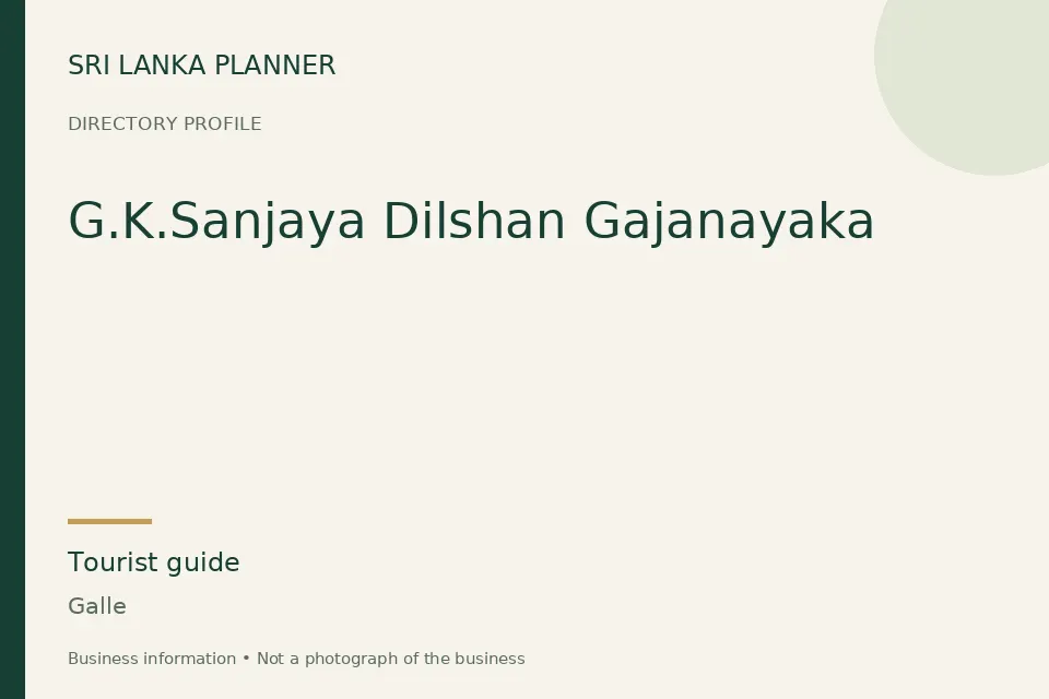Directory cover for G.K.Sanjaya Dilshan Gajanayaka in Galle, Sri Lanka