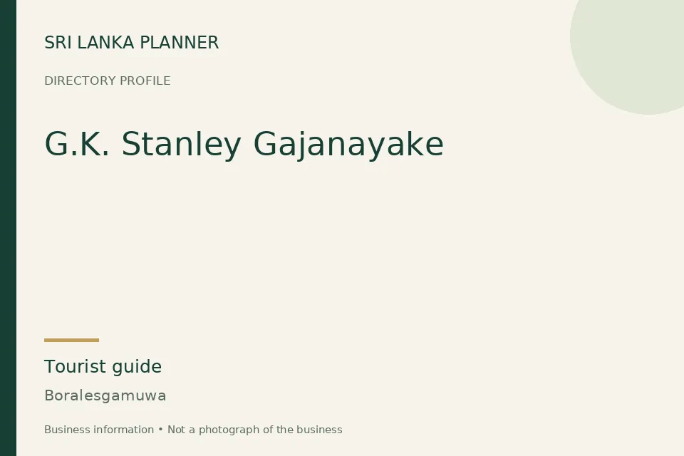 Directory cover for G.K. Stanley Gajanayake in Boralesgamuwa, Sri Lanka