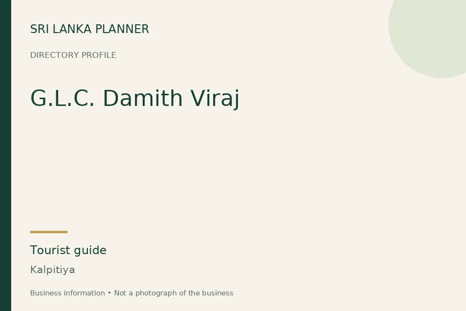 Directory cover for G.L.C. Damith Viraj in Kalpitiya, Sri Lanka