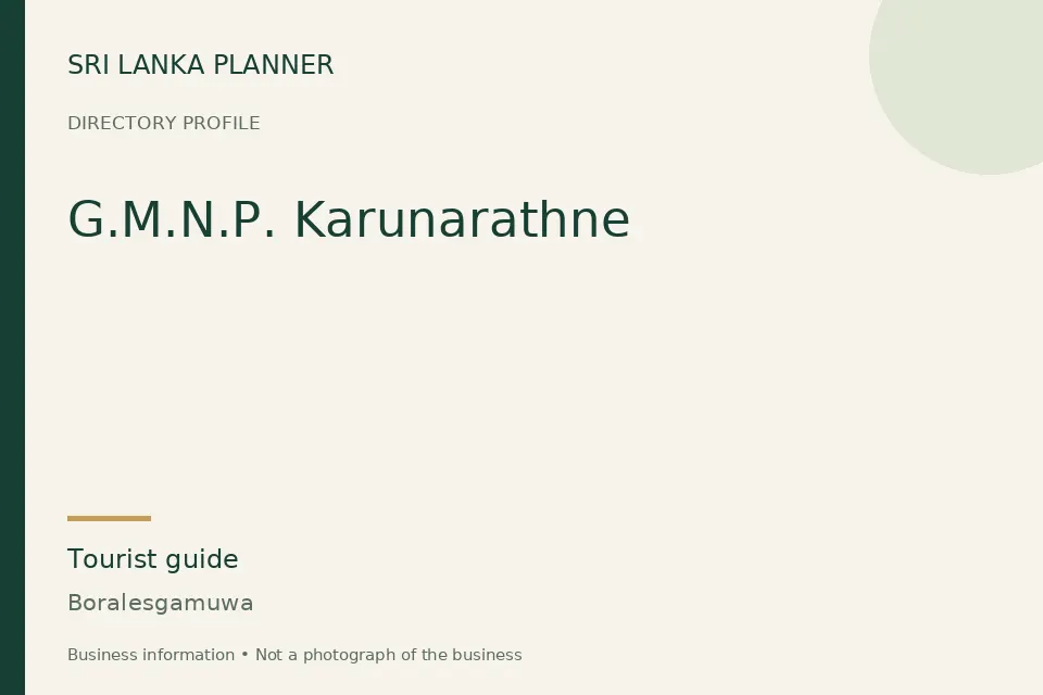 Directory cover for G.M.N.P. Karunarathne in Boralesgamuwa, Sri Lanka