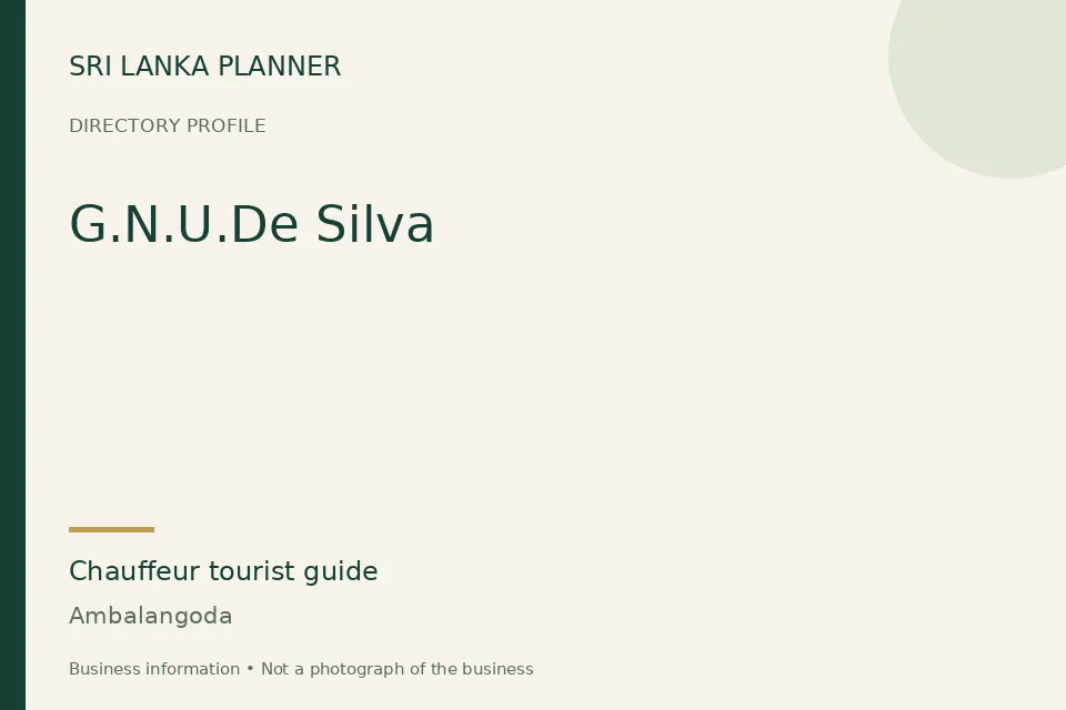 Directory cover for G.N.U.De Silva in Ambalangoda, Sri Lanka