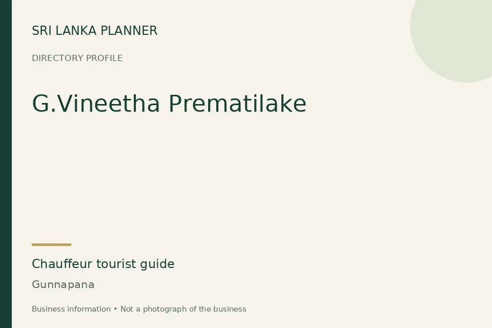 Directory cover for G.Vineetha Prematilake in Gunnapana, Sri Lanka