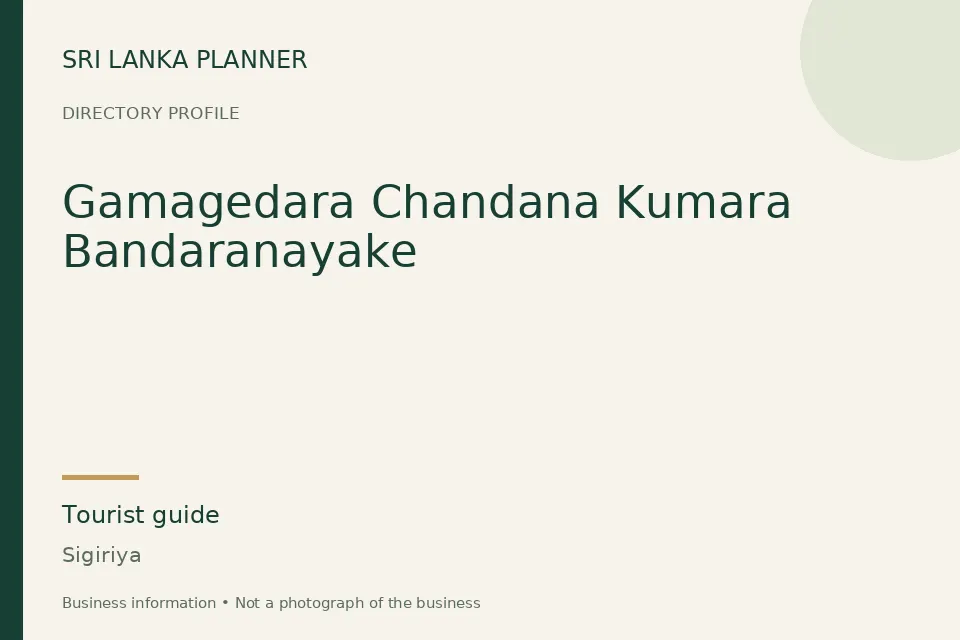 Directory cover for Gamagedara Chandana Kumara Bandaranayake in Sigiriya, Sri Lanka