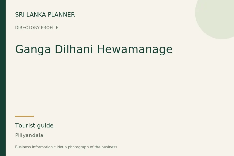 Directory cover for Ganga Dilhani Hewamanage in Piliyandala, Sri Lanka