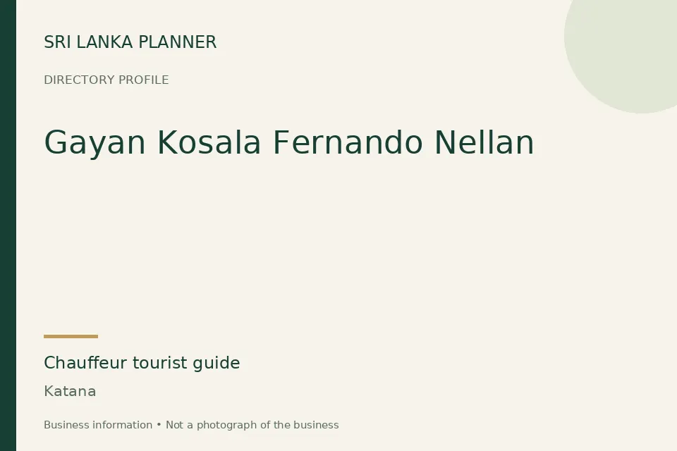 Directory cover for Gayan Kosala Fernando Nellan in Katana, Sri Lanka