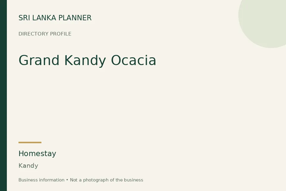 Directory cover for Grand Kandy Ocacia in Kandy, Sri Lanka