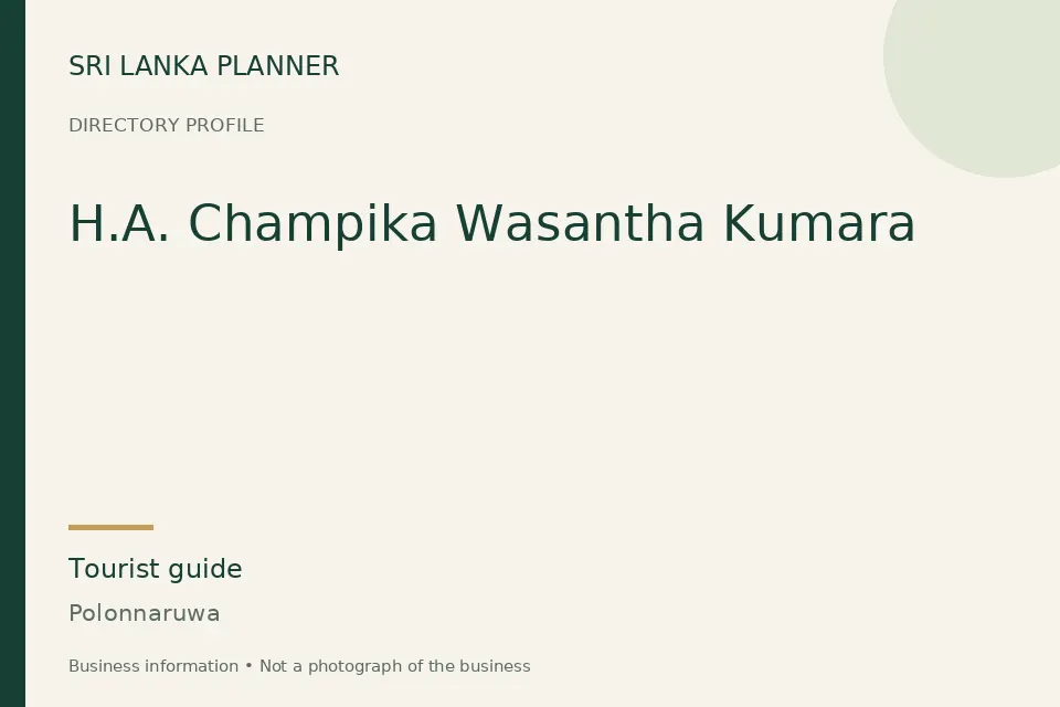 Directory cover for H.A. Champika Wasantha Kumara in Polonnaruwa, Sri Lanka