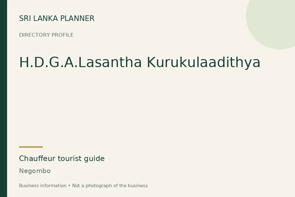 Directory cover for H.D.G.A.Lasantha Kurukulaadithya in Negombo, Sri Lanka
