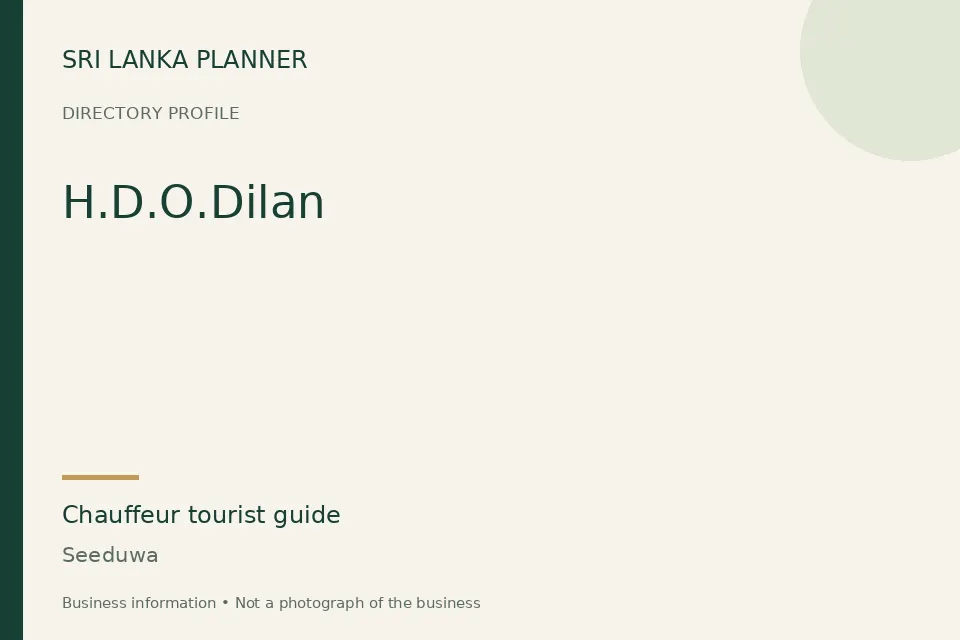 Directory cover for H.D.O.Dilan in Seeduwa, Sri Lanka