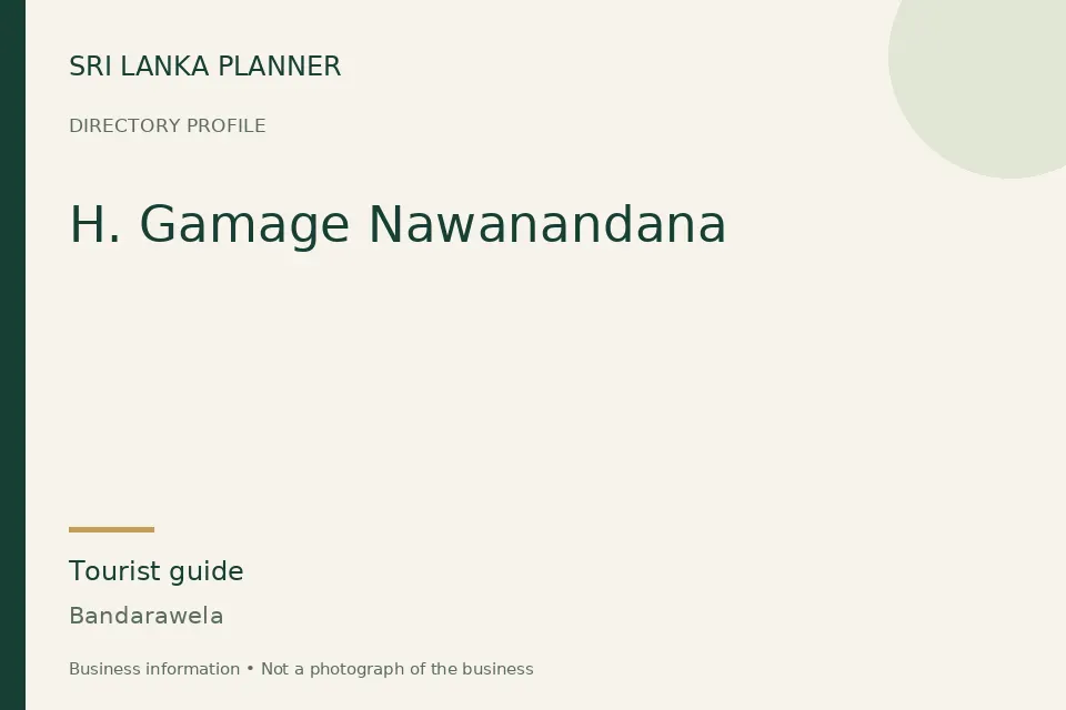 Directory cover for H. Gamage Nawanandana in Bandarawela, Sri Lanka