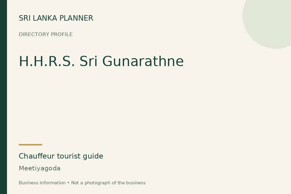 Directory cover for H.H.R.S. Sri Gunarathne in Meetiyagoda, Sri Lanka