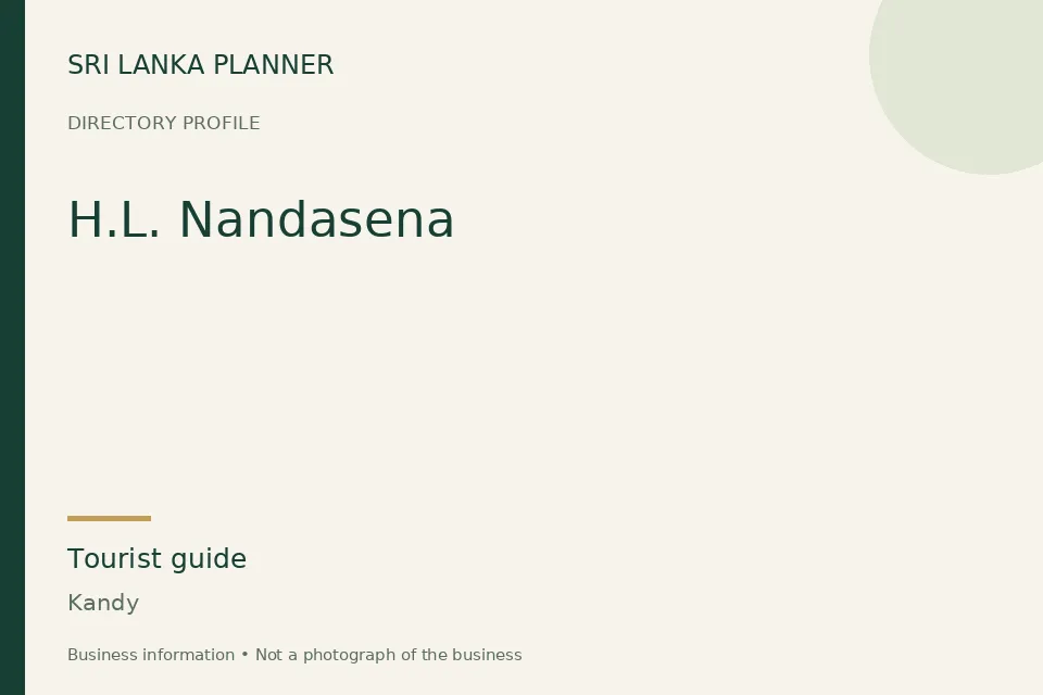Directory cover for H.L. Nandasena in Kandy, Sri Lanka