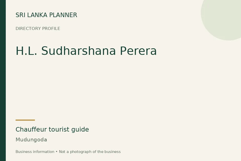 Directory cover for H.L. Sudharshana Perera in Mudungoda, Sri Lanka