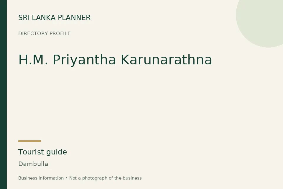 Directory cover for H.M. Priyantha Karunarathna in Dambulla, Sri Lanka
