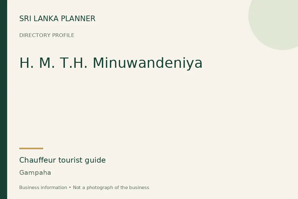 Directory cover for H. M. T.H. Minuwandeniya in Gampaha, Sri Lanka