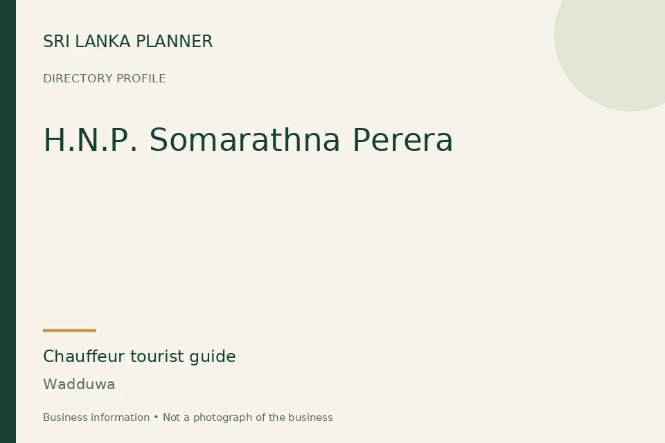 Directory cover for H.N.P. Somarathna Perera in Wadduwa, Sri Lanka