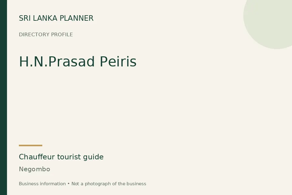 Directory cover for H.N.Prasad Peiris in Negombo, Sri Lanka