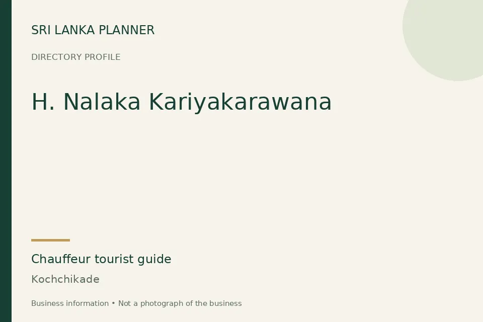 Directory cover for H. Nalaka Kariyakarawana in Kochchikade, Sri Lanka