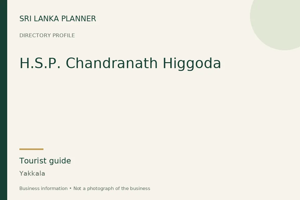 Directory cover for H.S.P. Chandranath Higgoda in Yakkala, Sri Lanka