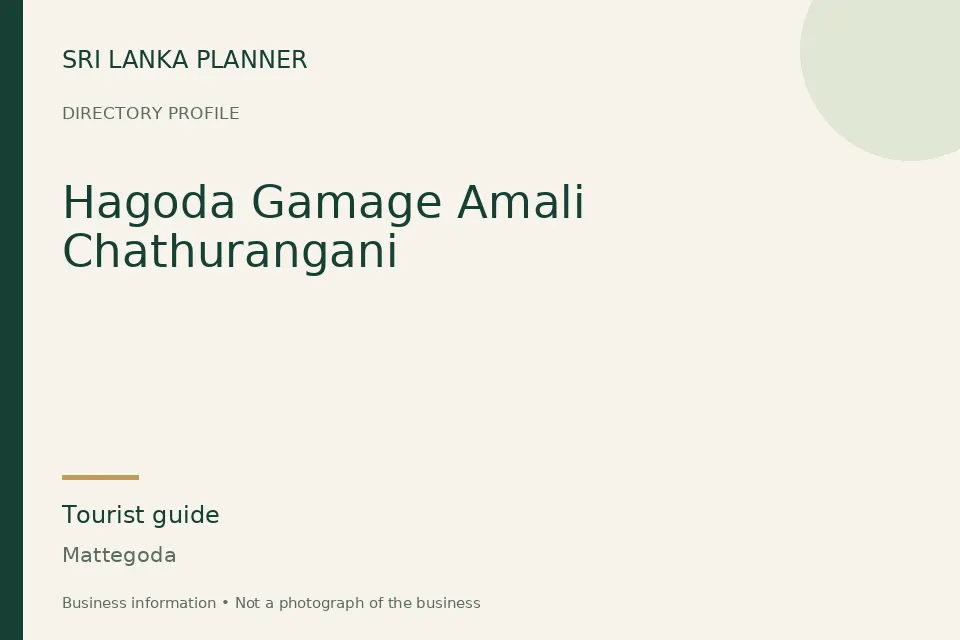 Directory cover for Hagoda Gamage Amali Chathurangani in Mattegoda, Sri Lanka