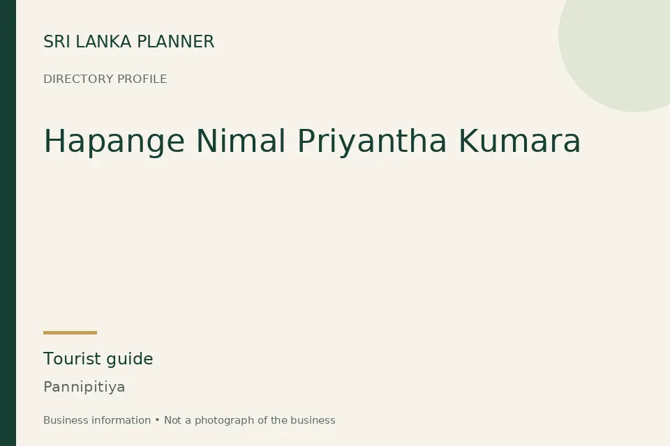 Directory cover for Hapange Nimal Priyantha Kumara in Pannipitiya, Sri Lanka