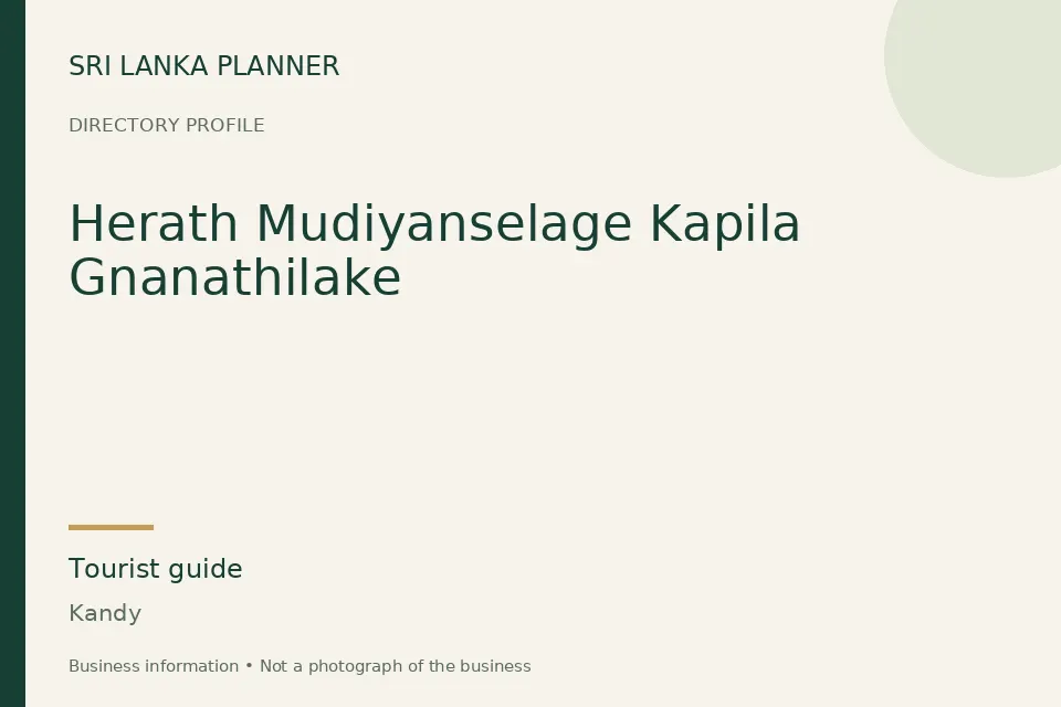 Directory cover for Herath Mudiyanselage Kapila Gnanathilake in Kandy, Sri Lanka