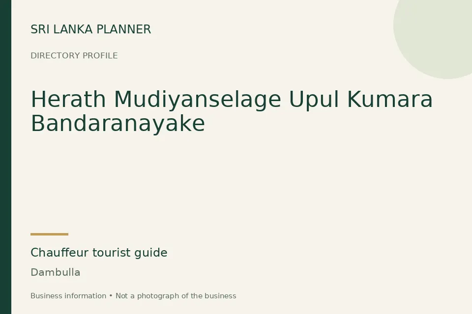 Directory cover for Herath Mudiyanselage Upul Kumara Bandaranayake in Dambulla, Sri Lanka