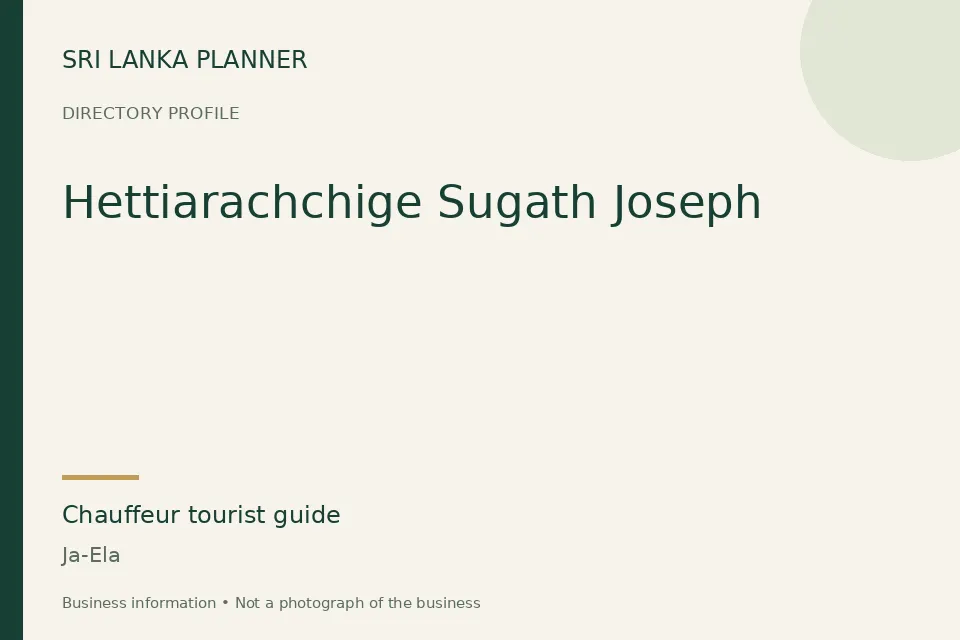 Directory cover for Hettiarachchige Sugath Joseph in Ja-Ela, Sri Lanka