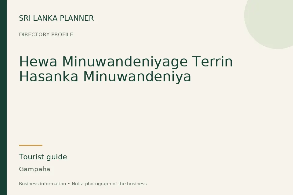 Directory cover for Hewa Minuwandeniyage Terrin Hasanka Minuwandeniya in Gampaha, Sri Lanka