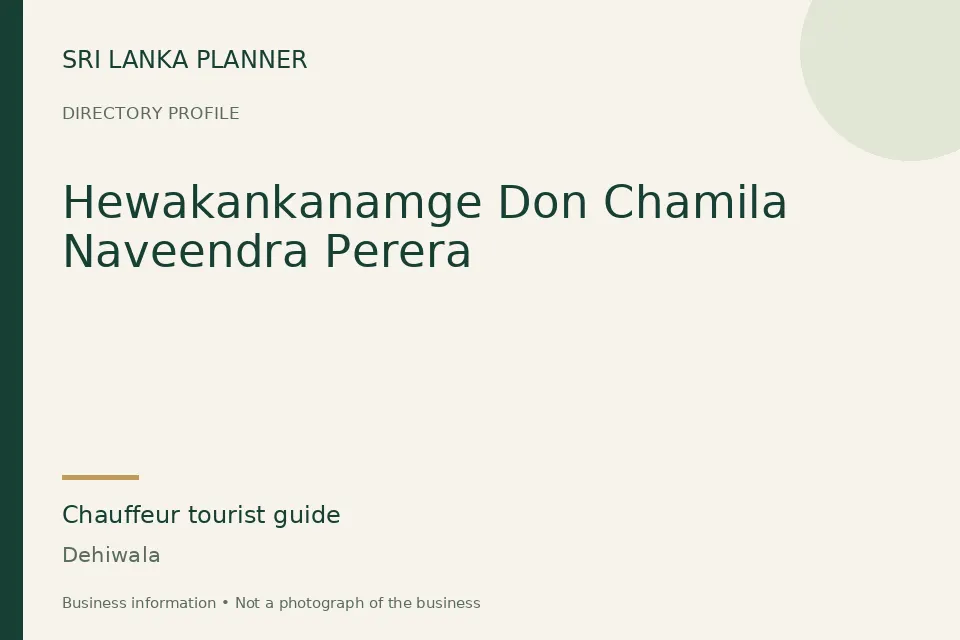 Directory cover for Hewakankanamge Don Chamila Naveendra Perera in Dehiwala, Sri Lanka
