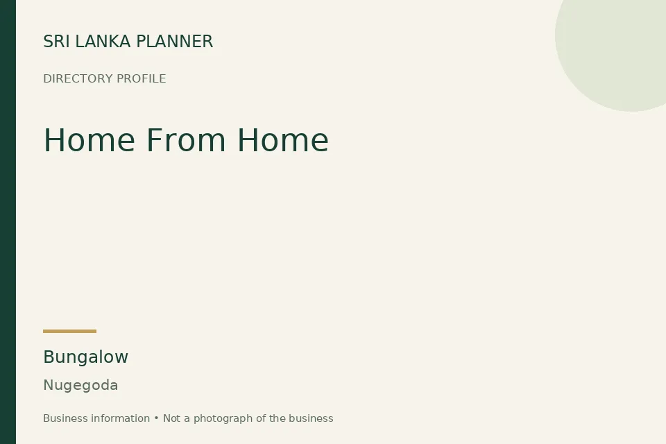 Directory cover for Home From Home in Nugegoda, Sri Lanka