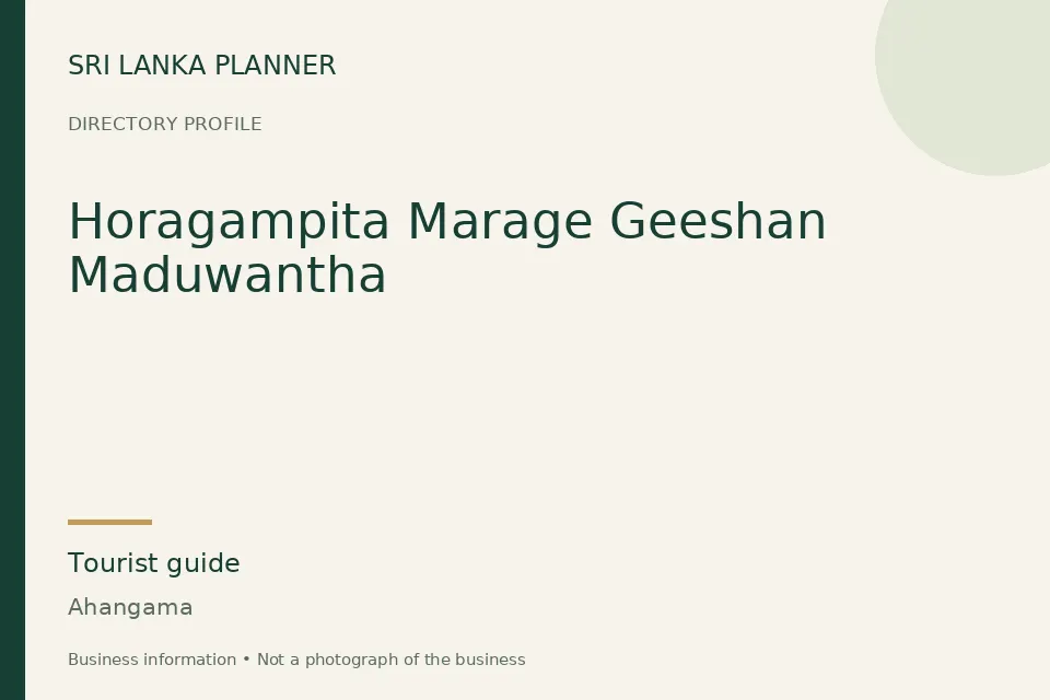 Directory cover for Horagampita Marage Geeshan Maduwantha in Ahangama, Sri Lanka
