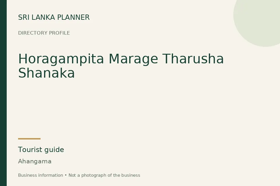 Directory cover for Horagampita Marage Tharusha Shanaka in Ahangama, Sri Lanka