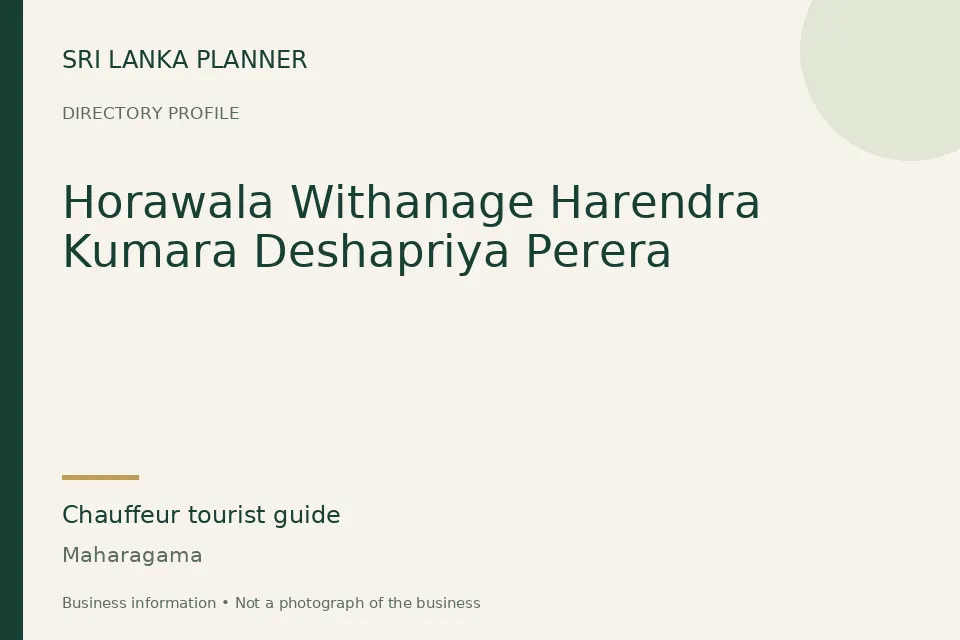 Directory cover for Horawala Withanage Harendra Kumara Deshapriya Perera in Maharagama, Sri Lanka